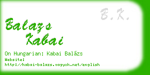 balazs kabai business card